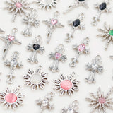 Chinese Style Zirconium Cross Star Pendant Beaded DIY Necklace Bracelet