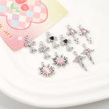 Chinese Style Zirconium Cross Star Pendant Beaded DIY Necklace Bracelet