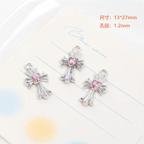 Chinese Style Zirconium Cross Star Pendant Beaded DIY Necklace Bracelet