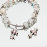 Chinese Style Zirconium Cross Star Pendant Beaded DIY Necklace Bracelet