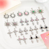 Chinese Style Zirconium Cross Star Pendant Beaded DIY Necklace Bracelet