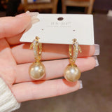 Chinese Style Dragon Pearl Inlaid Earrings