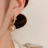 Chinese Style Dragon Pearl Inlaid Earrings