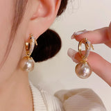 Chinese Style Dragon Pearl Inlaid Earrings
