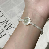 Chinese Women Bamboo Beads Bracelet Moon Elastic Jewelry Gift