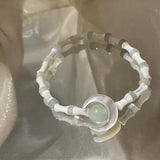 Chinese Women Bamboo Beads Bracelet Moon Elastic Jewelry Gift