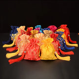 Chinese Knot Christmas Bag Silk Brocade Jewelry Pouch 4pcs/lot