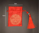 Chinese Knot Christmas Bag Silk Brocade Jewelry Pouch 4pcs/lot