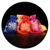 Chinese Knot Christmas Bag Silk Brocade Jewelry Pouch 4pcs/lot