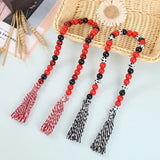 Christmas Beaded Hanging Beads Twine Tassel Wooden Bead String Home Decoration