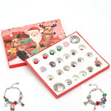 Christmas Countdown Calendar Jewelry Kit DIY Ornaments Beads Bracelet Necklace