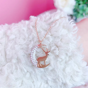 Christmas Deer Pendant Necklace Women's All-match Jewelry