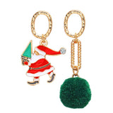 Crystal Snowman Christmas Earrings - Festive Party Jewelry