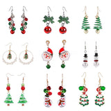 Crystal Snowman Christmas Earrings - Festive Party Jewelry