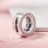 925 Sterling Silver Christmas Reflexions Circle of Pave Clip Charms