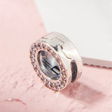 925 Sterling Silver Christmas Reflexions Circle of Pave Clip Charms