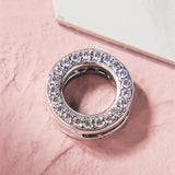 925 Sterling Silver Christmas Reflexions Circle of Pave Clip Charms