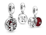 Christmas Snowman Santa Hat House Charm Sterling Silver Bead DIY Bracelet