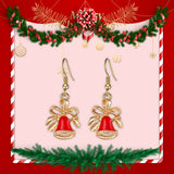 Christmas Tree Santa Claus Deer Bell Drop Earrings for Women Girls