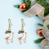 Christmas Tree Santa Claus Deer Bell Drop Earrings for Women Girls