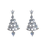 Christmas Tree Zircon Earrings Sparkling Long Earrings