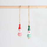 Christmas Snowman Wooden Bead Hemp Rope Tassel DIY Accessories Beads