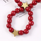 Christmas Wooden Hanging Beads Round Beads Creative Wooden Beads String