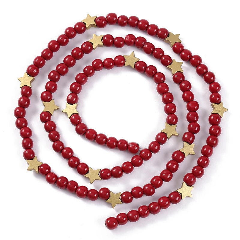 Christmas Wooden Hanging Beads Round Beads Creative Wooden Beads String