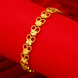24K Ladies Plated Heart Sand Watch Chain