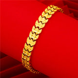 24K Ladies Plated Heart Sand Watch Chain