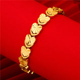 24K Ladies Plated Heart Sand Watch Chain