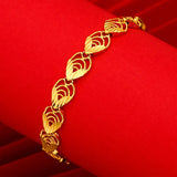 24K Ladies Plated Heart Sand Watch Chain