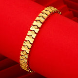 24K Ladies Plated Heart Sand Watch Chain