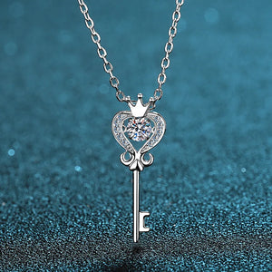 0.3 ct Mossone Pendant D VVS1 Round Cut S925 Sterling Silver Necklace