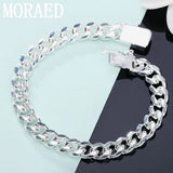 925 Silver Bracelet 10mm 8 Inch Cuban Chain Bangle