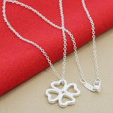 925 Silver Four-Leaf Clover Necklace Pendant