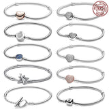 925 Sterling Silver Bracelet with Buckle Design for DIY Gift