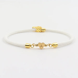 A-Z Heart Initial Letter Bracelet Adjustable Colorful Rope Jewelry Gift