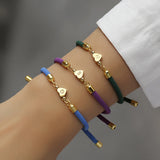 A-Z Heart Initial Letter Bracelet Adjustable Colorful Rope Jewelry Gift