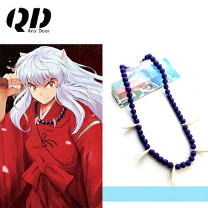 Inuyasha Necklace Word Spirit Rosary Beaded Necklace Logo Pendant Jewelry Gift
