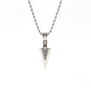 Classic Arrow Pendant Necklace Men Stainless Steel Rope Chain Necklace