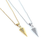 Classic Arrow Pendant Necklace Men Stainless Steel Rope Chain Necklace