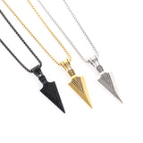 Classic Arrow Pendant Necklace Men Stainless Steel Rope Chain Necklace