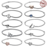 925 Sterling Silver Heart Bracelet DIY Gift