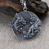 Chinese Style Yin Yang Dragon Tiger Pendant Necklace for Men