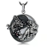 Chinese Style Yin Yang Dragon Tiger Pendant Necklace for Men