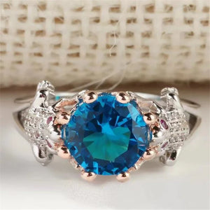 Classic Two-color Frog Zircon Ring for Women