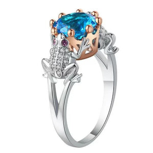 Classic Two-color Frog Zircon Ring for Women