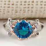 Classic Two-color Frog Zircon Ring for Women