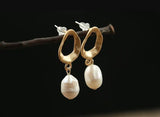 Freshwater Pearl Earrings s925 Silver Unique Jewelry
